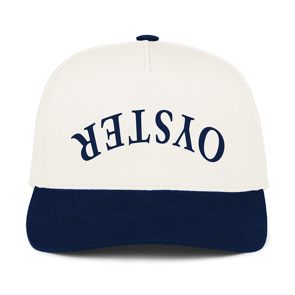 Upside Down Oyster Hat - Bone/Navy