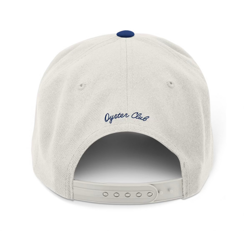 Upside Down Oyster Hat - Bone/Navy