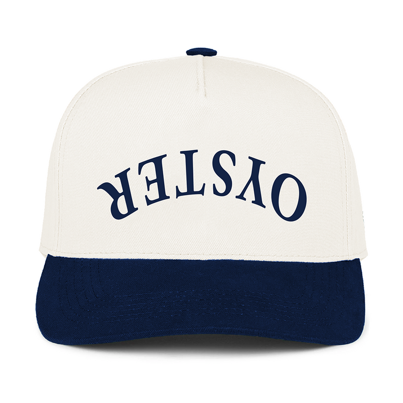 Upside Down Oyster Hat - Bone/Navy